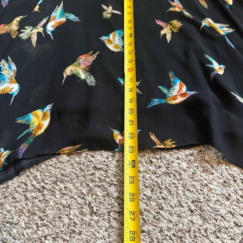 Karen Kane Hummingbird Print Lined Dolman Short Sleeve Flowy Blouse Womens Small - Picture 7 of 14